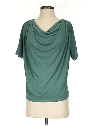 Pre-owned Green Envelope Short Sleeve Top Green Cowl Neck Tops