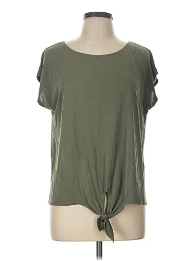 Pre-owned Green Envelope Short Sleeve Top Green Keyhole Neckline Tops