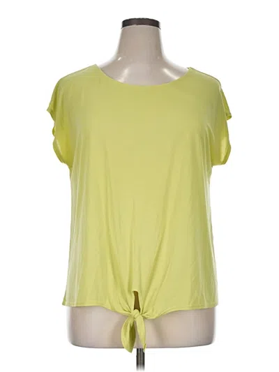 Pre-owned Green Envelope Short Sleeve Top Green Scoop Neck Tops