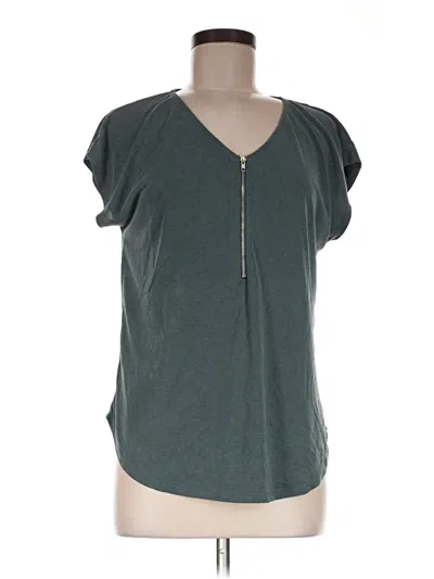 Pre-owned Green Envelope Short Sleeve Top Green V-neck Tops