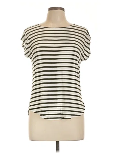 Pre-owned Green Envelope Short Sleeve Top Ivory Boatneck Tops