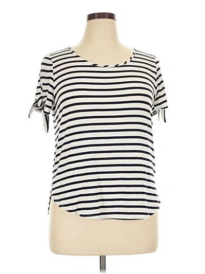 Pre-owned Green Envelope Short Sleeve Top Ivory Boatneck Tops