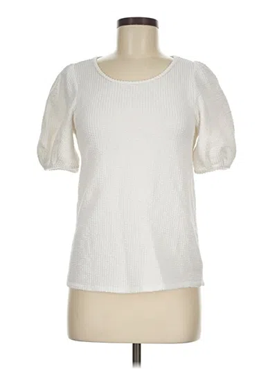Pre-owned Green Envelope Short Sleeve Top Ivory Boatneck Tops