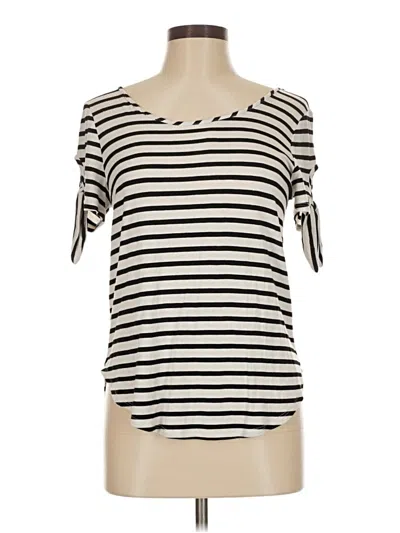 Pre-owned Green Envelope Short Sleeve Top Ivory Boatneck Tops In White