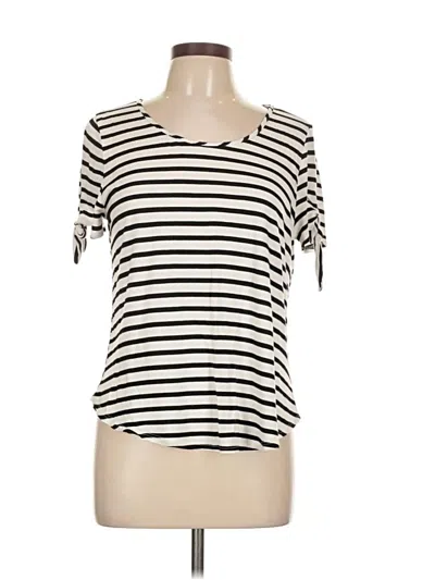 Pre-owned Green Envelope Short Sleeve Top Ivory Scoop Neck Tops