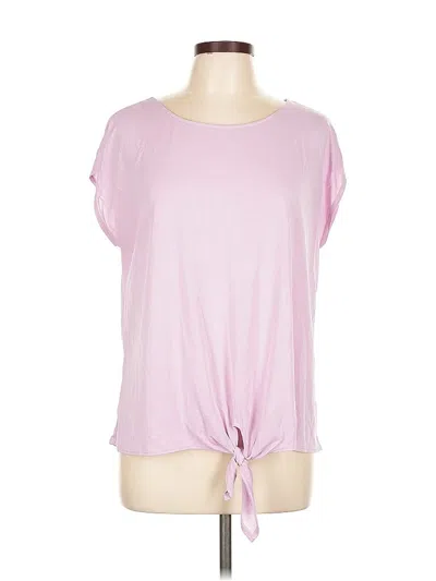 Pre-owned Green Envelope Short Sleeve Top Pink Keyhole Neckline Tops