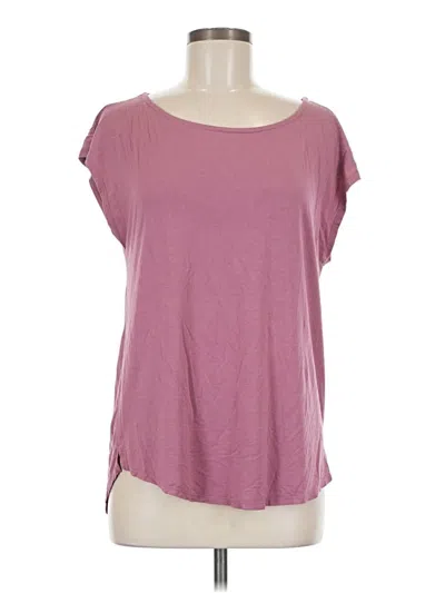 Pre-owned Green Envelope Short Sleeve Top Pink Scoop Neck Tops
