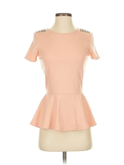 Pre-owned Green Envelope Short Sleeve Top Pink Sweetheart Neckline Tops