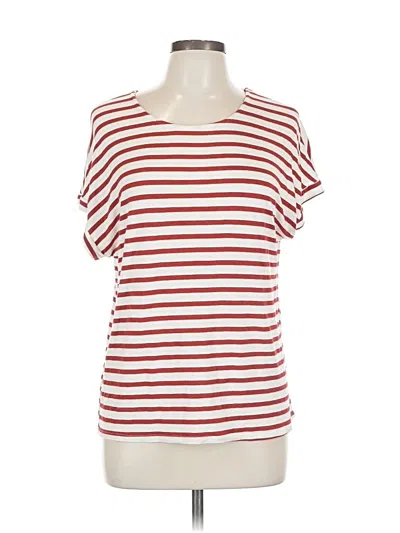 Pre-owned Green Envelope Short Sleeve Top Red Scoop Neck Tops