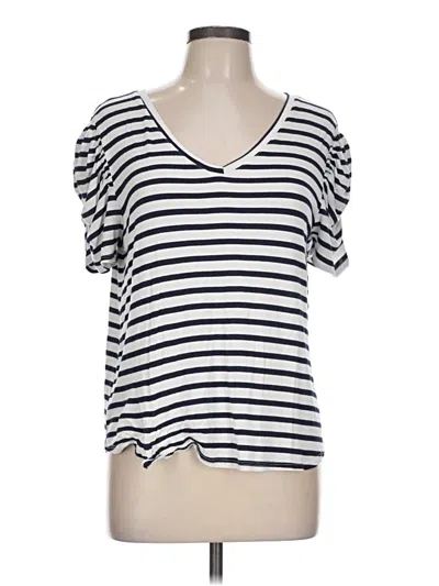 Pre-owned Green Envelope Short Sleeve Top Silver Sweetheart Neckline Tops