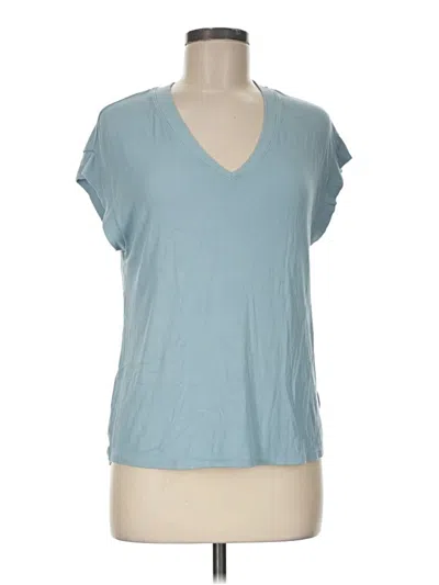Pre-owned Green Envelope Short Sleeve Top Teal V-neck Tops