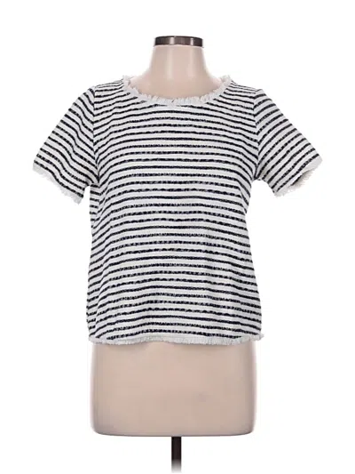Pre-owned Green Envelope Short Sleeve Top White Crew Neck Tops