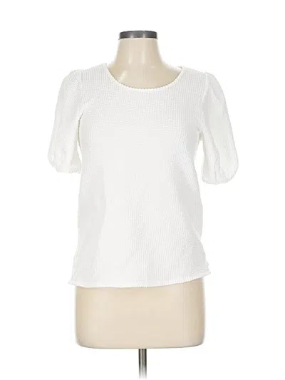 Pre-owned Green Envelope Short Sleeve Top White Square Neckline Tops