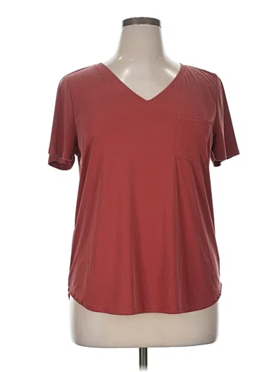 Pre-owned Green Envelope Short Sleeve T-shirt In Burgundy