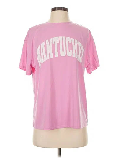 Pre-owned Green Envelope Short Sleeve T-shirt In Pink