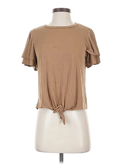 Pre-owned Green Envelope Short Sleeve T-shirt In Tan