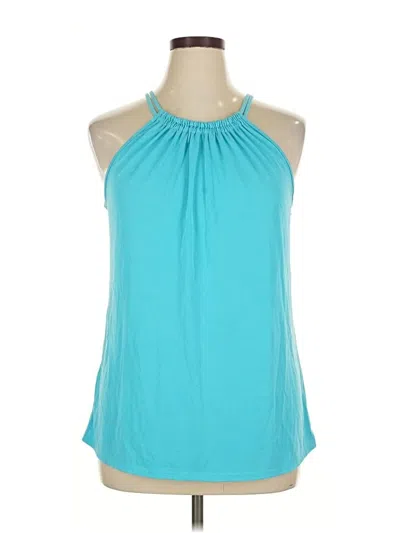 Pre-owned Green Envelope Sleeveless Blouse In Blue