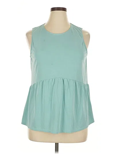 Pre-owned Green Envelope Sleeveless Blouse In Blue