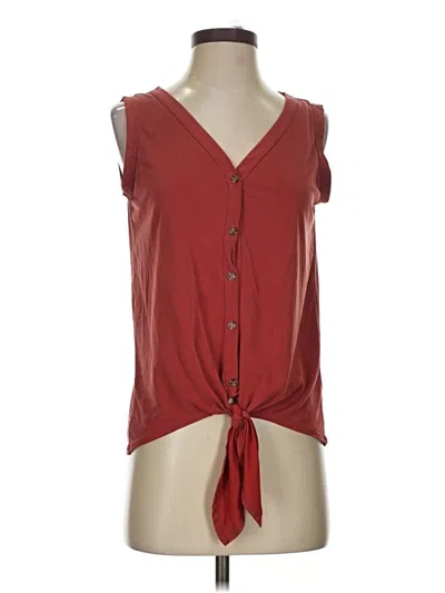 Pre-owned Green Envelope Sleeveless Blouse In Burgundy