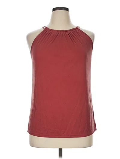 Pre-owned Green Envelope Sleeveless Blouse In Burgundy