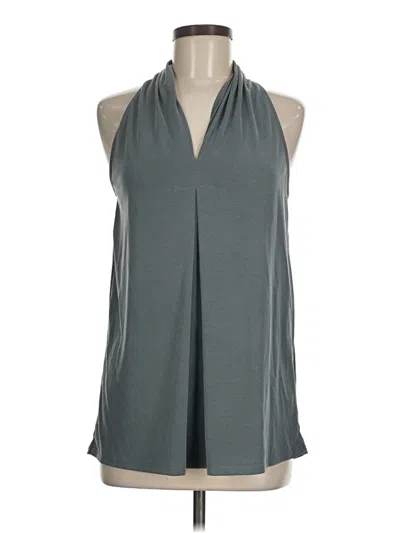 Pre-owned Green Envelope Sleeveless Blouse In Gray