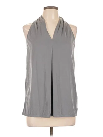 Pre-owned Green Envelope Sleeveless Blouse In Gray