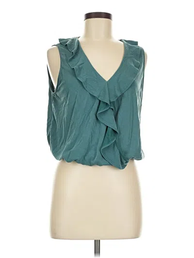 Pre-owned Green Envelope Sleeveless Blouse In Teal
