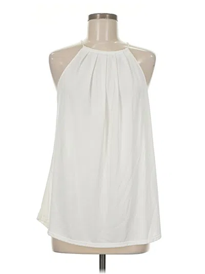 Pre-owned Green Envelope Sleeveless Blouse In White