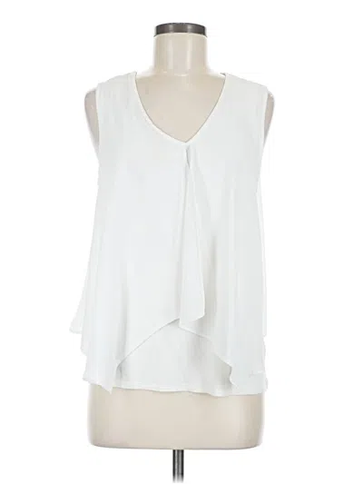 Pre-owned Green Envelope Sleeveless Blouse In White