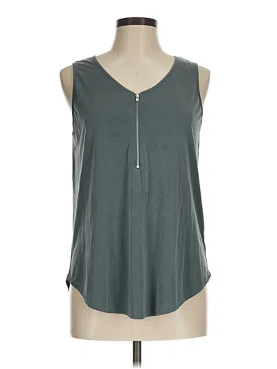 Pre-owned Green Envelope Sleeveless Top Gray V-neck Tops