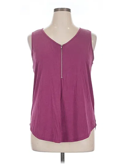 Pre-owned Green Envelope Sleeveless Top Purple V-neck Tops
