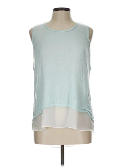 Pre-owned Green Envelope Sleeveless Top Teal Scoop Neck Tops In Blue