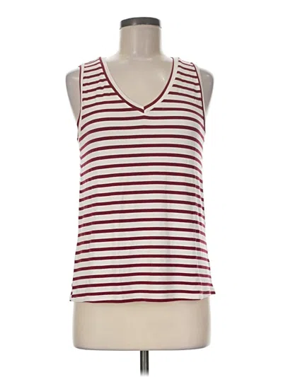 Pre-owned Green Envelope Tank Top Burgundy Plunge Neckline Tops