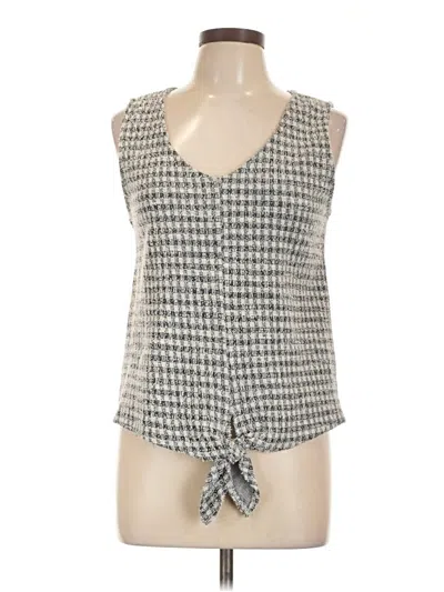 Pre-owned Green Envelope Tank Top Gray Plunge Neckline Tops