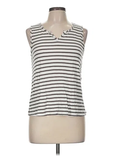 Pre-owned Green Envelope Tank Top Ivory Halter Neckline Tops