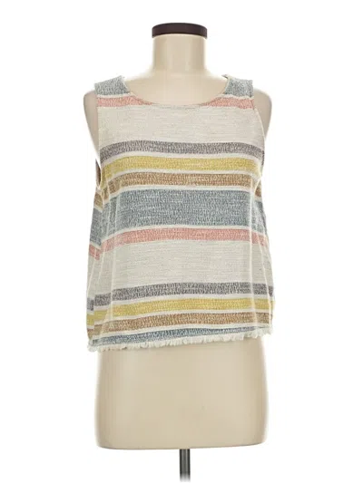 Pre-owned Green Envelope Tank Top Silver Square Neckline Tops
