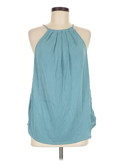 Pre-owned Green Envelope Tank Top Teal Halter Neckline Tops