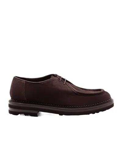Green George Apron-toe Derby Shoes In Brown