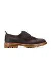 Green George Dark Brown Leather Lace Up Shoes In Black