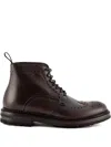 Green George Brogue Wingtip Boots In Brown