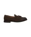 Green George Brown Braided Suede Loafers With Fringe Detail