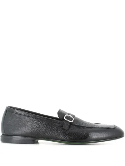 Green George Buckle-detail Loafers In Black