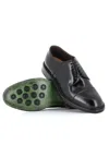 Green George 7084 Cap-toe Derby Shoes In Black