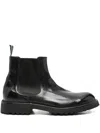 Green George Elasticated-panelled Leather Boots In Black