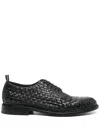 Green George Interwoven-design Derby Shoes In Black