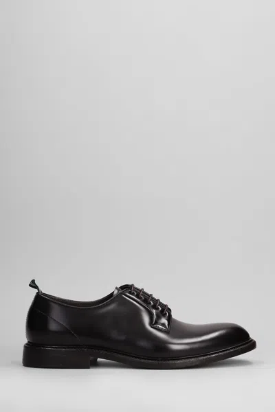 Green George Lace Up Shoes In Dark Brown Leather
