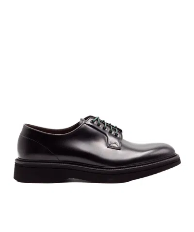Green George Lace-up Derby Shoes In Black