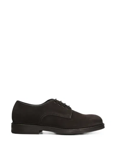 Green George Lace-up Derby Shoes In Brown