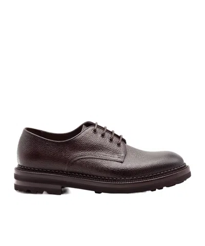 Green George Lace-up Derby Shoes In Brown