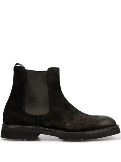 Green George Leather Boots In Black